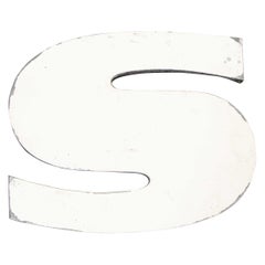 1950s French Zinc Letters, Letter White S