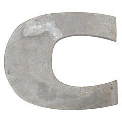 1950s French Zinc Letters, Letter Zinc C