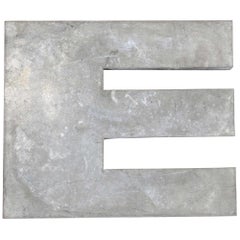 Vintage 1950s French Zinc Letters, Letter Zinc E