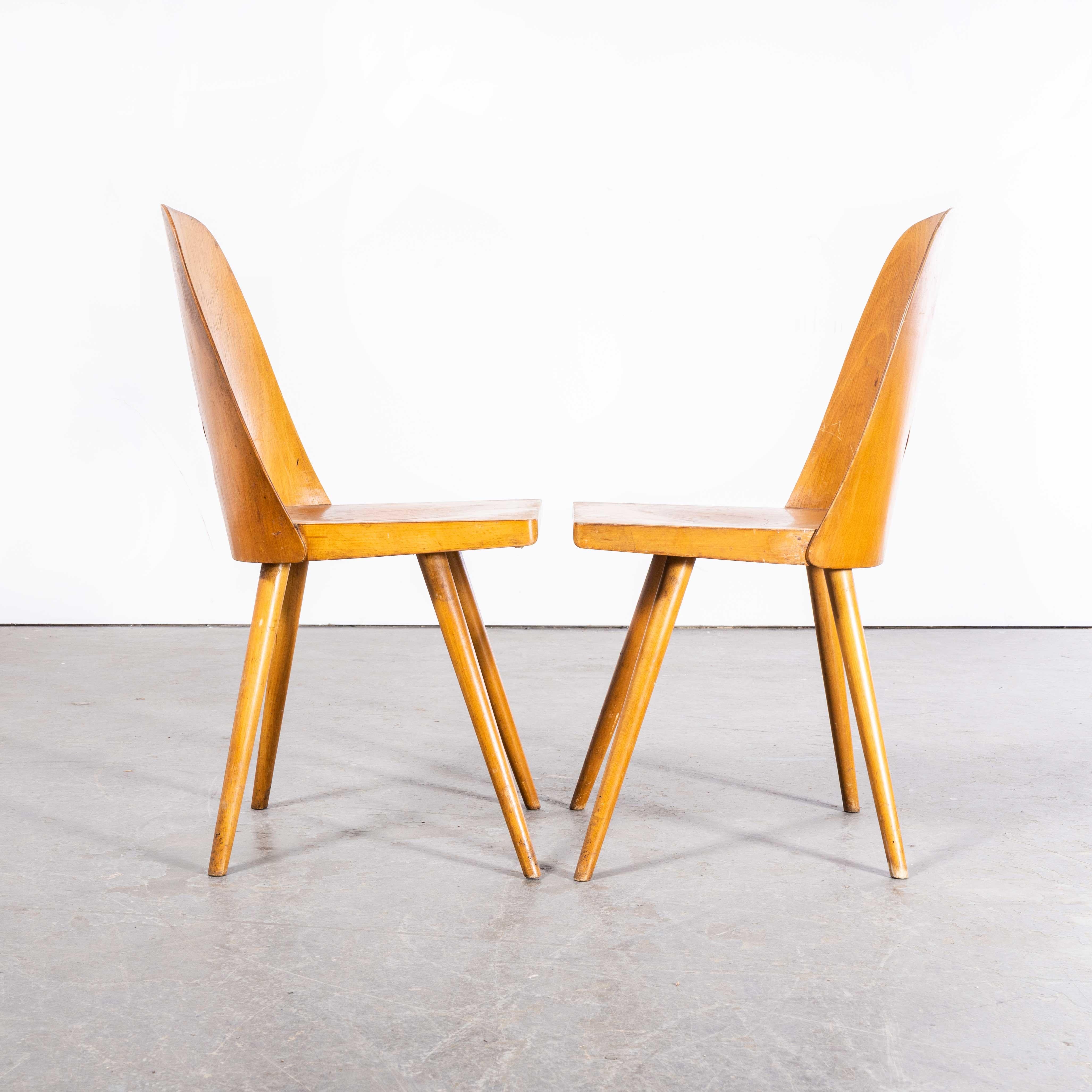 1950s Fretwork Detail Dining Chairs by Radomir Hoffman, Pair For Sale 1