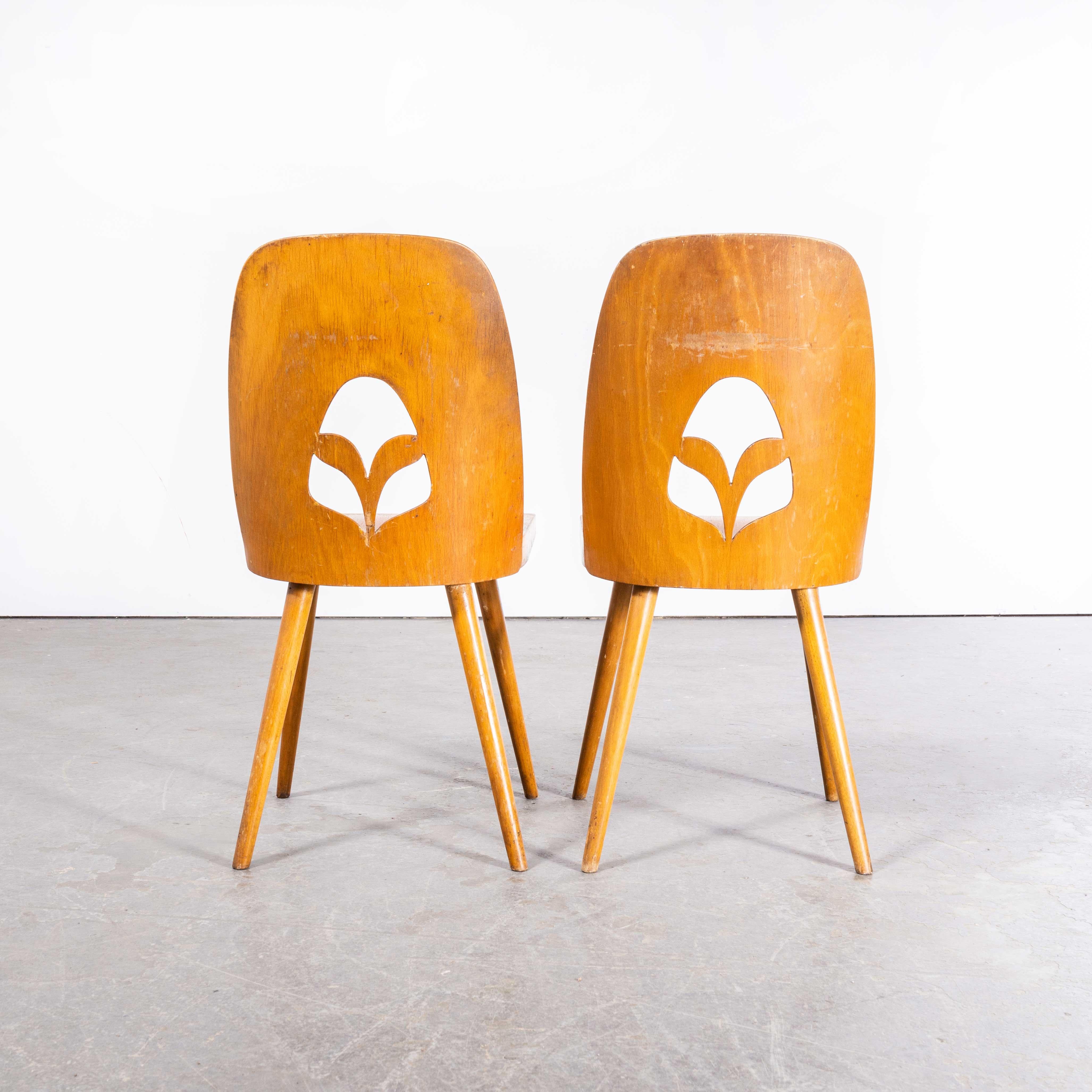 1950s Fretwork Detail Dining Chairs by Radomir Hoffman, Pair For Sale 2