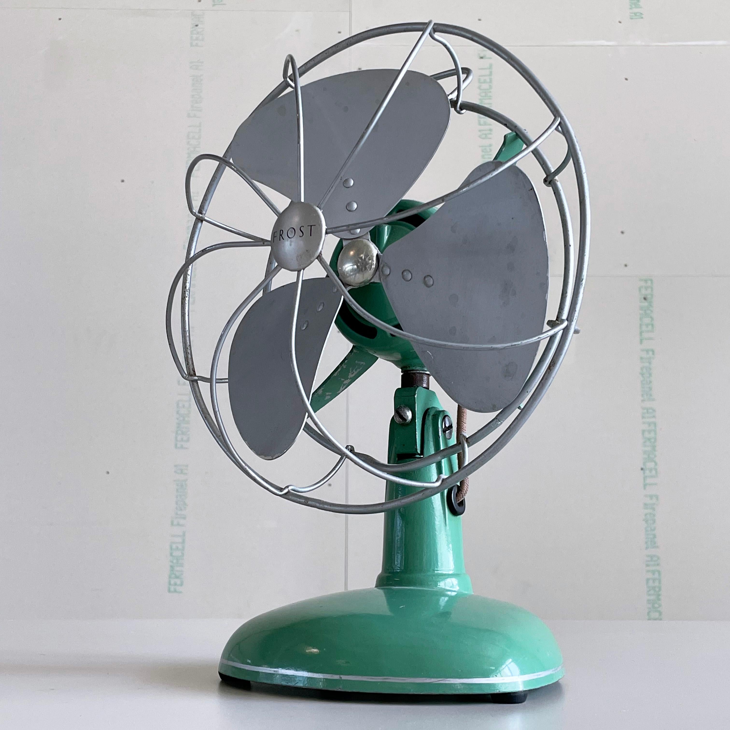 1950’s FROST triple blade oscillating desk fan / ventilator For Sale 1