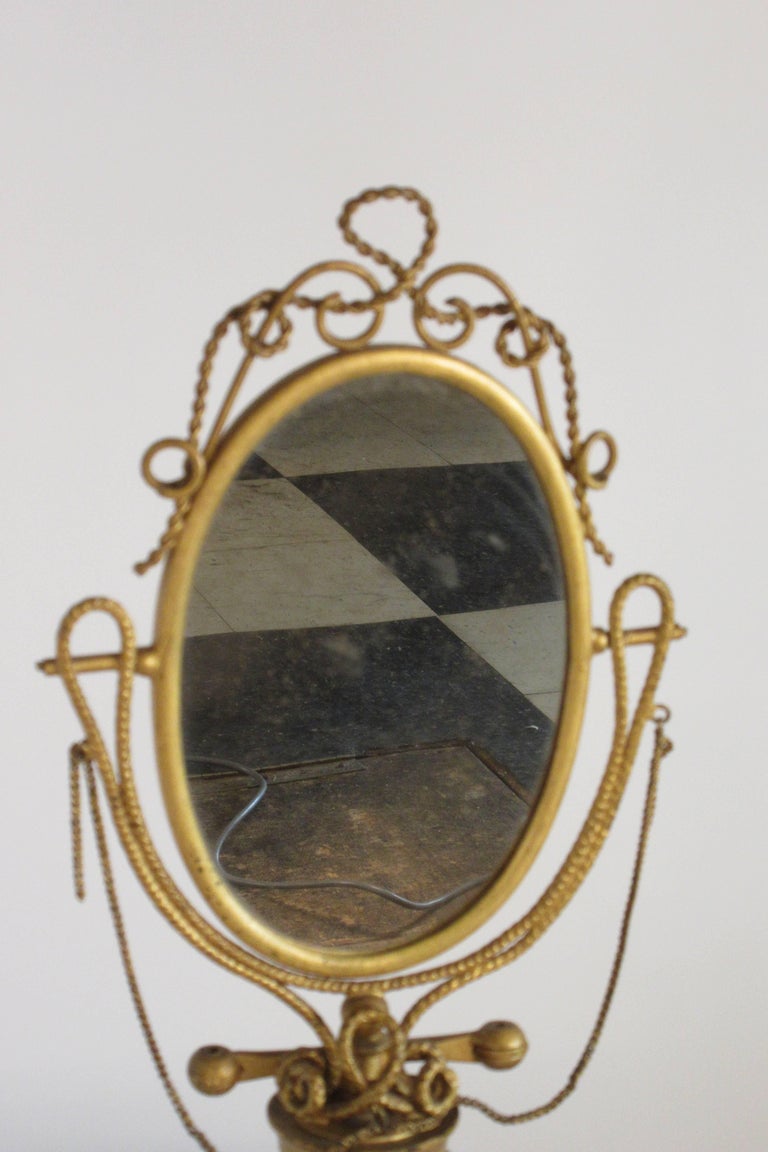 1950s Frosted Glass Vanity Mirror For Sale at 1stdibs