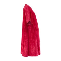 Abito e cappotto in jacquard rosa fucsia degli anni '50