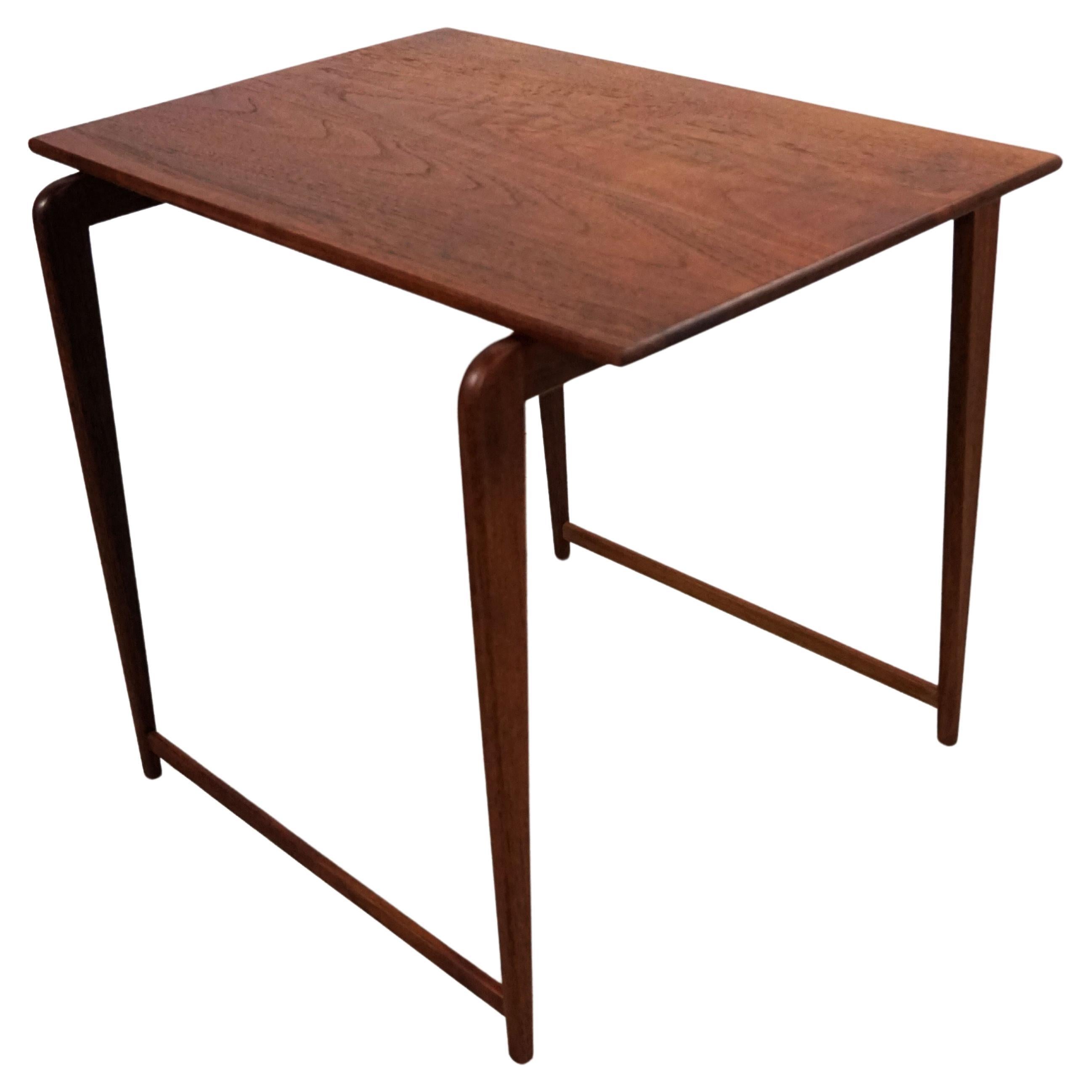 1950s Fully Restored Danish Small Side Table in Teak For Sale