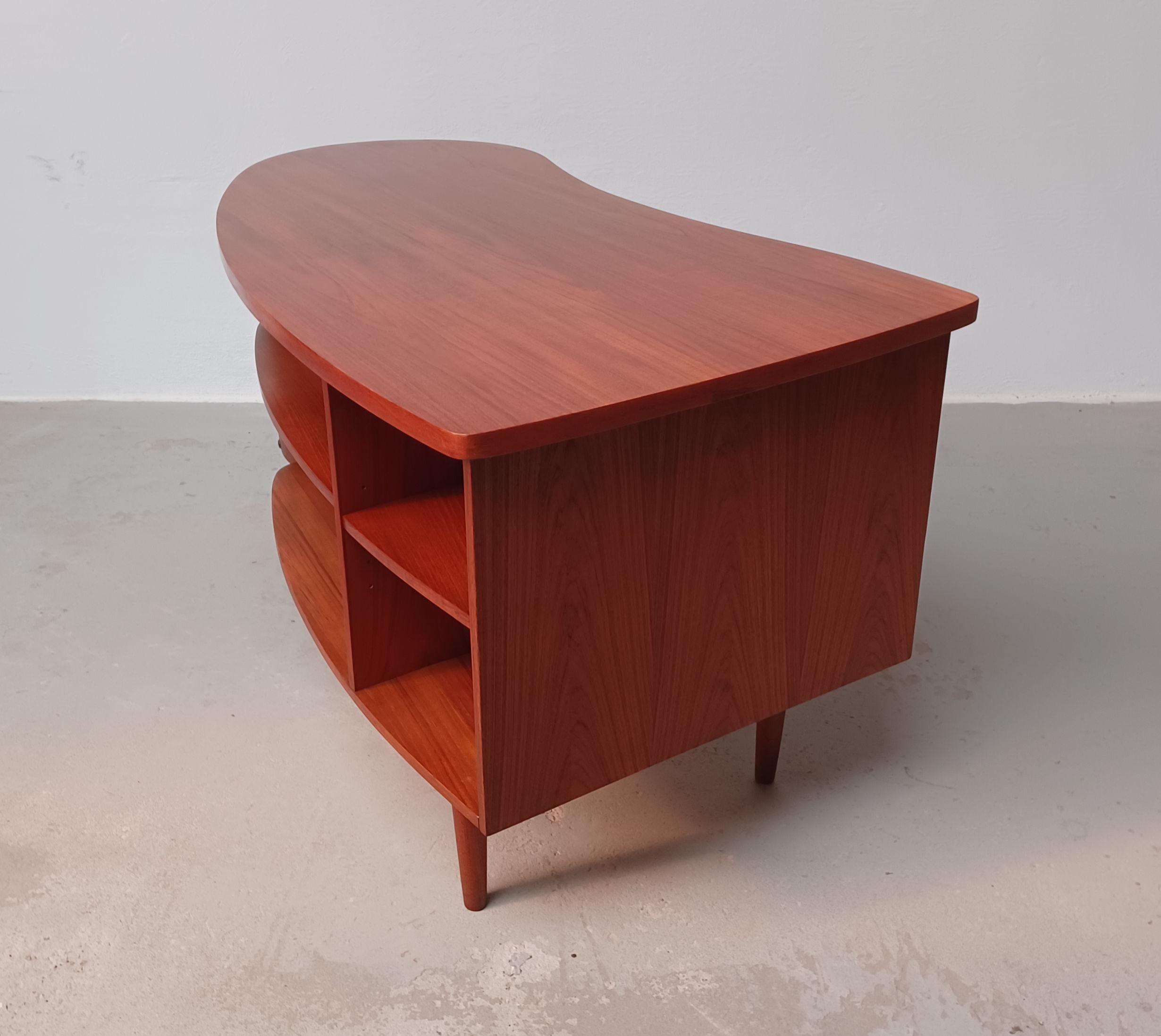 1950's Fully Restored Teak Executive Writing Desk from Feldballes Møbelfabrik 2