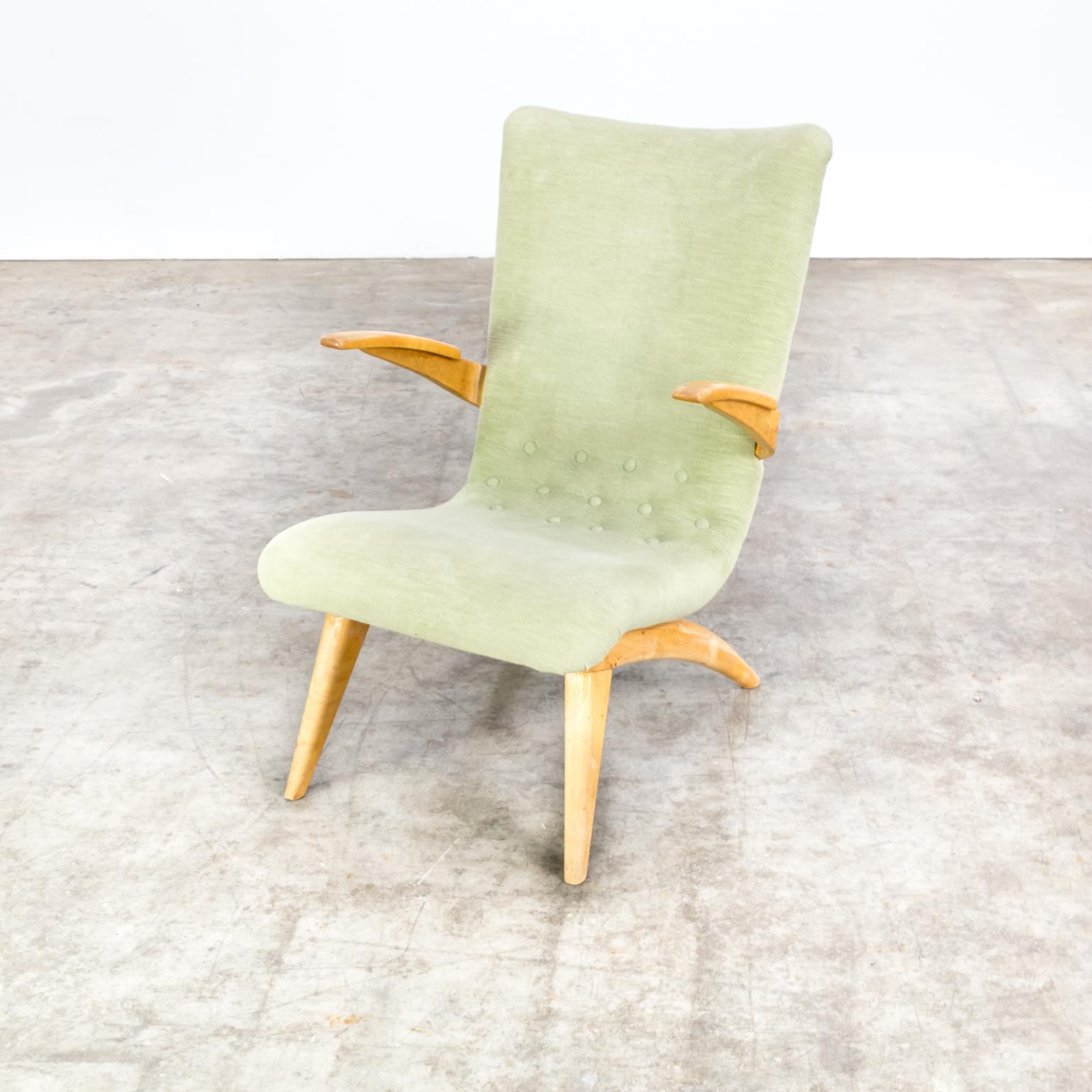 Fabric 1950s G. Van Os Lounge Chair for Van Os Culemborg