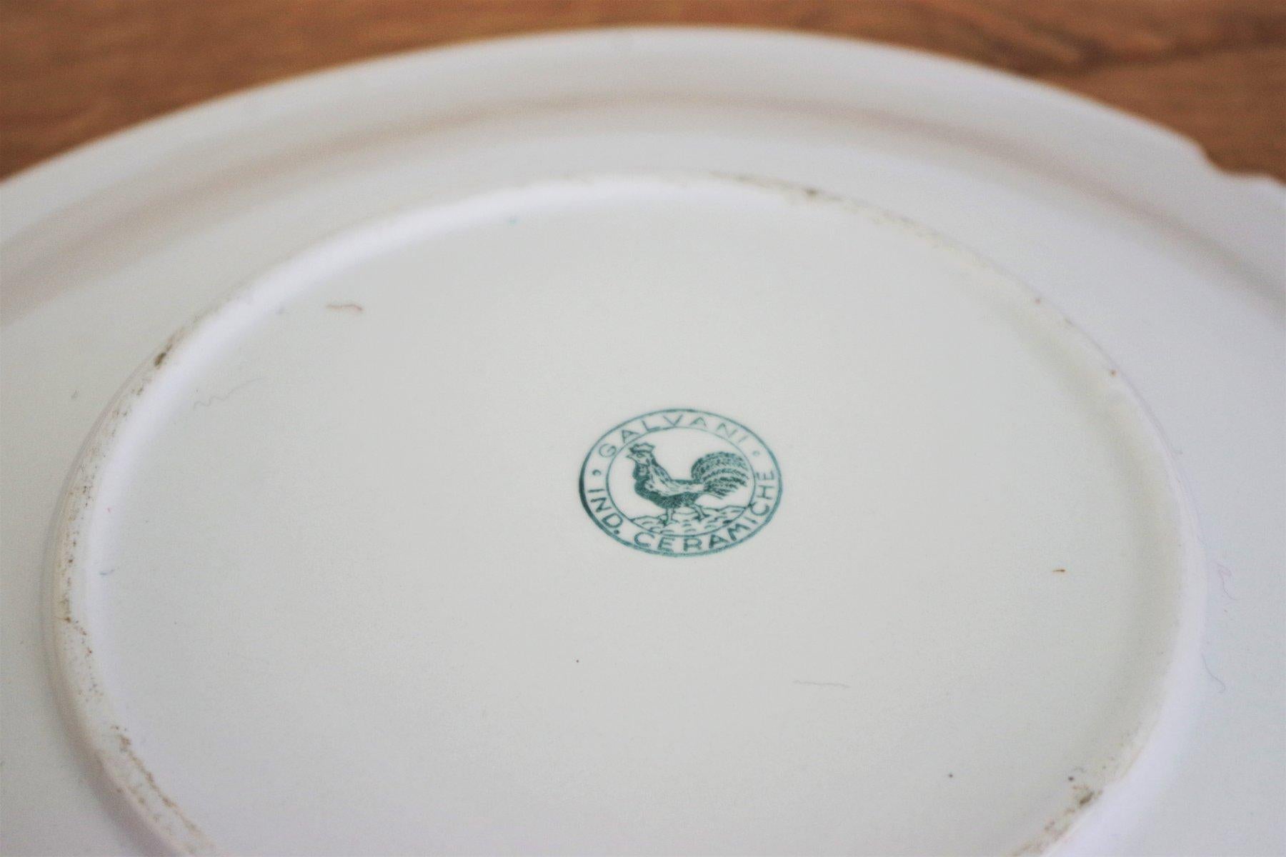 1950s Galvani Ceramic Decorative Plate - Italian Mid-Century Design In Good Condition For Sale In Manzano, IT