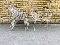 1950’s Garden Chairs/Six Stackable French Garden Chairs