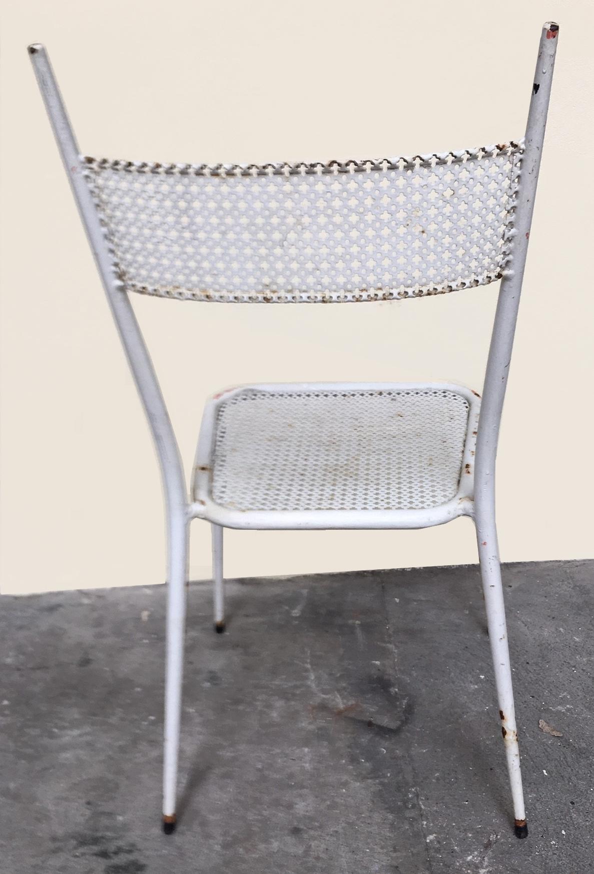 French 1950s Garden Furniture in Metal and Perforated Sheet For Sale