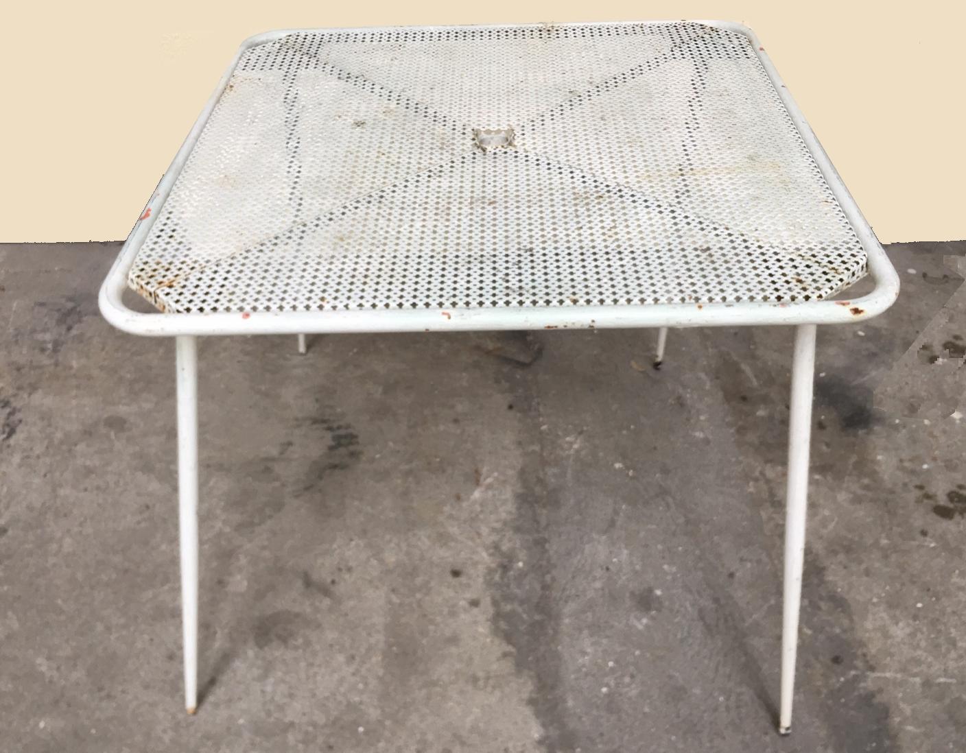 Mid-20th Century 1950s Garden Furniture in Metal and Perforated Sheet For Sale
