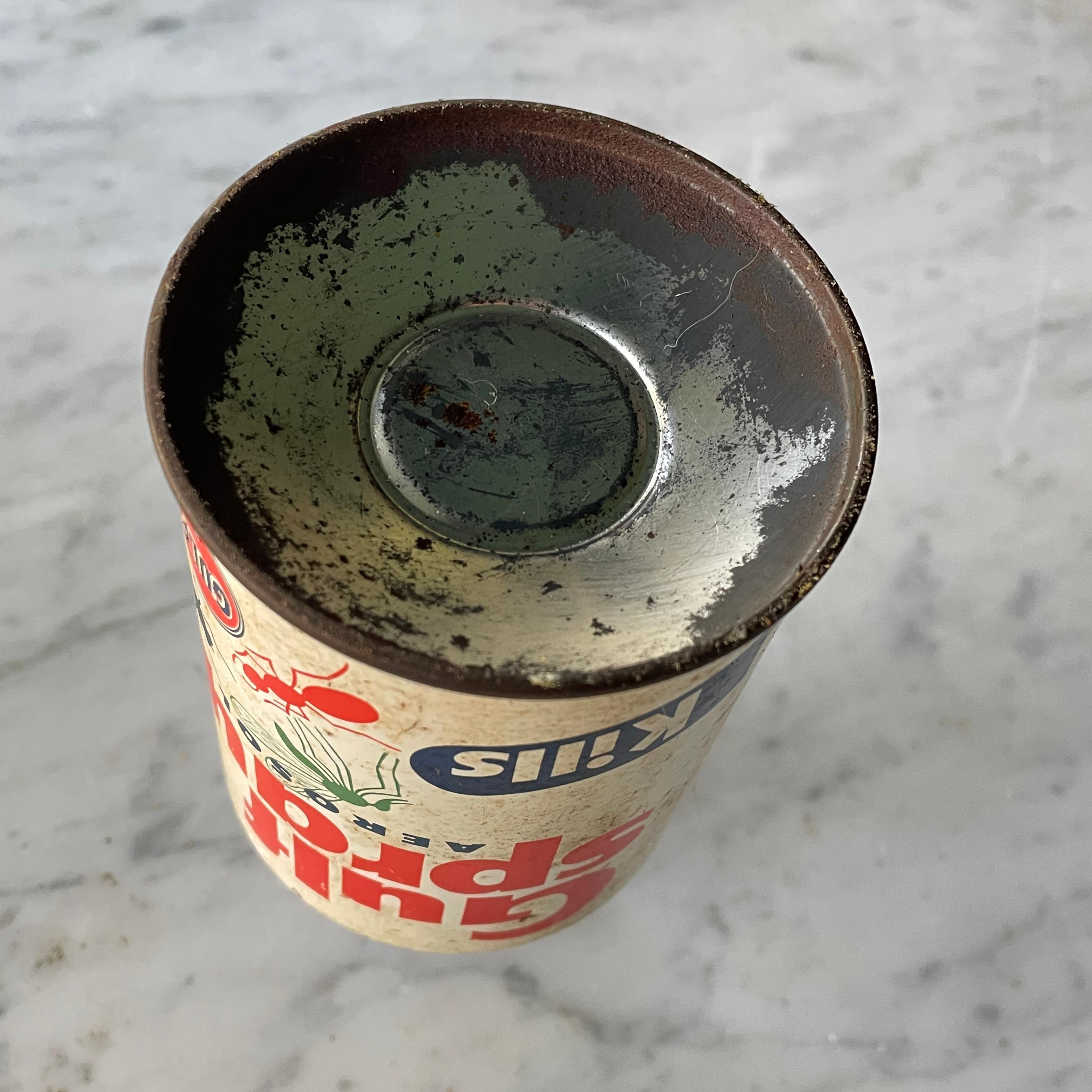 1950s Gas Station Object Gulf Oil Tin Bug Spray Can Advertising Graphics Prop For Sale 2