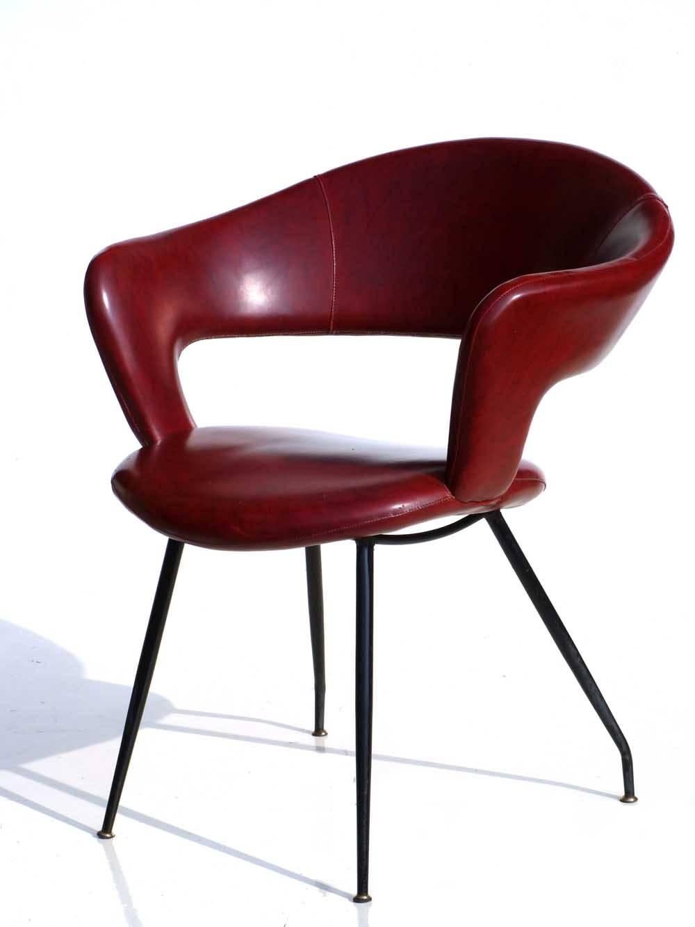 Mid-20th Century 1950s Gastone Rinaldi by RIMA Italian Midcentury Design Chair