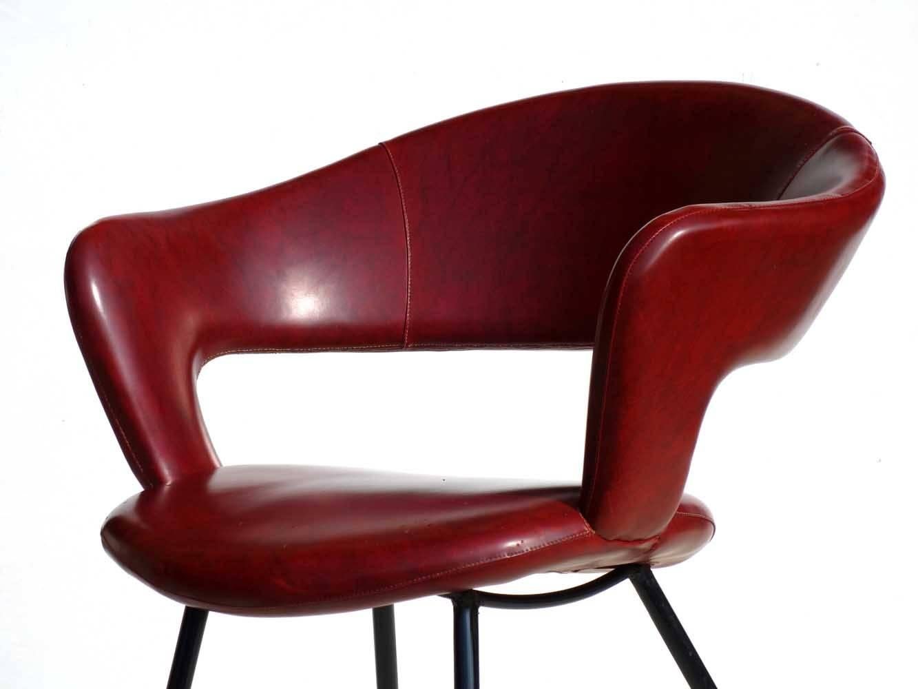 Brass 1950s Gastone Rinaldi by RIMA Italian Midcentury Design Chair