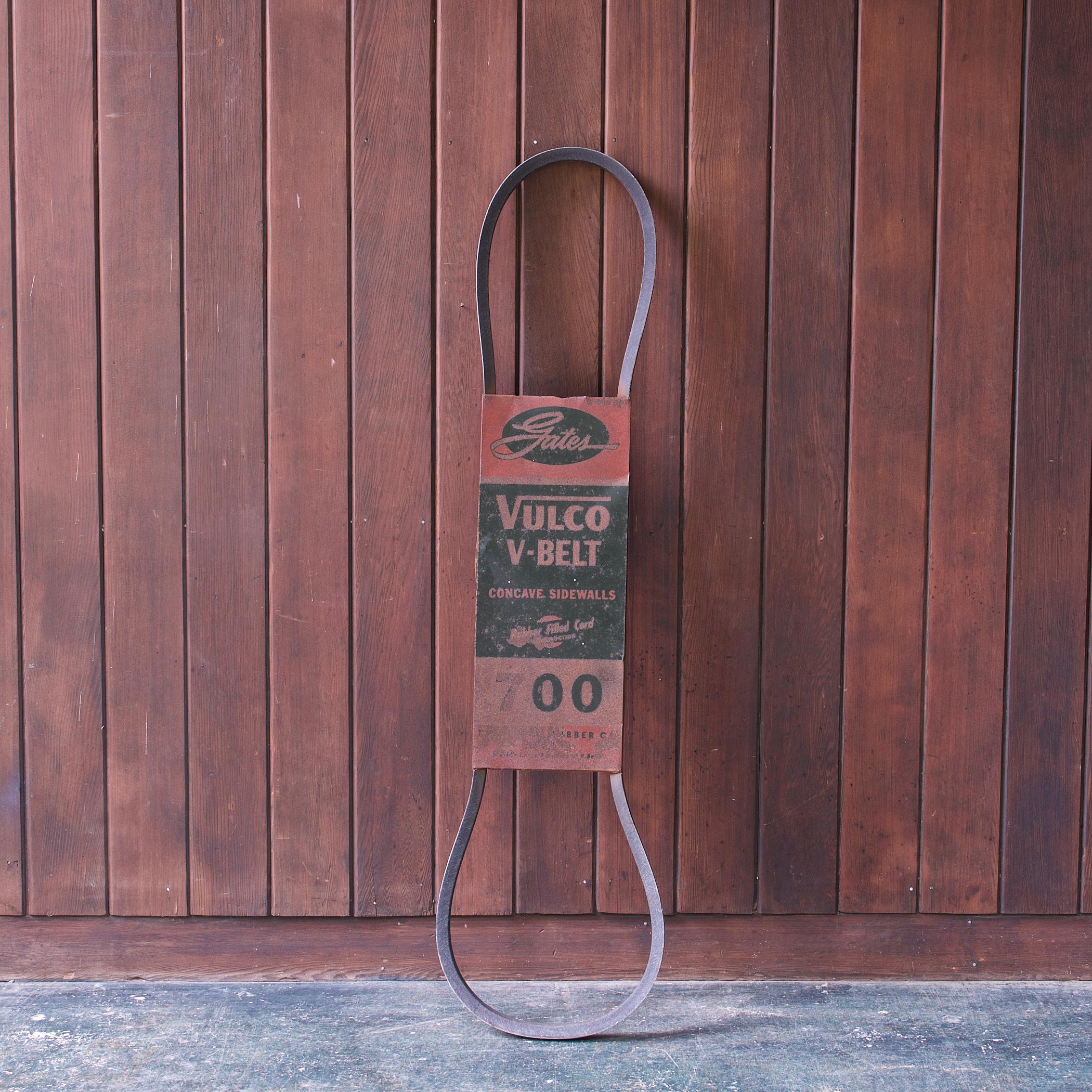 Industrial 1950s Gates Vulco Belts Vintage Painted Tin Sign or Sales Display Ratrod Garage For Sale