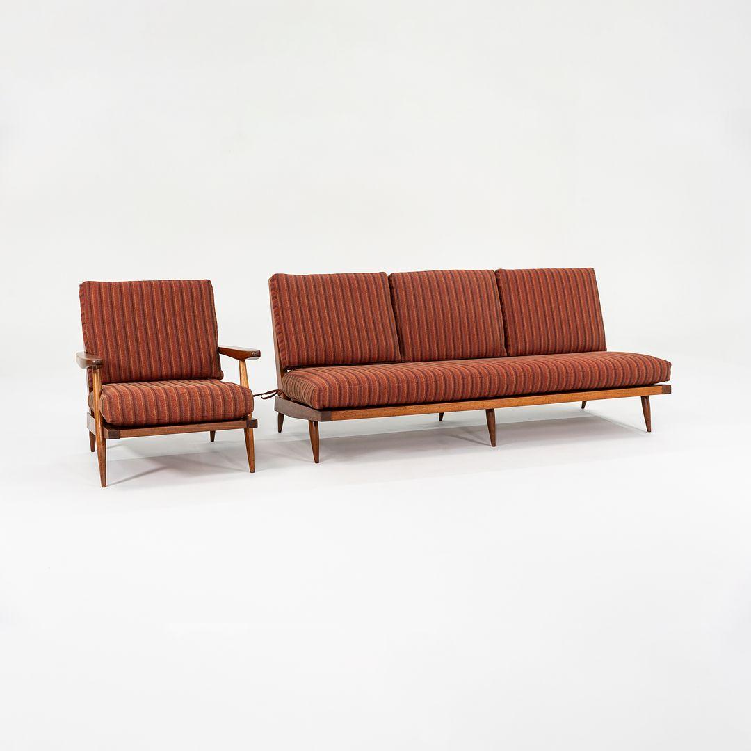 Américain 1950 George Nakashima Studio Canapé / sofa à lattes à trois places de 72 pouces en vente