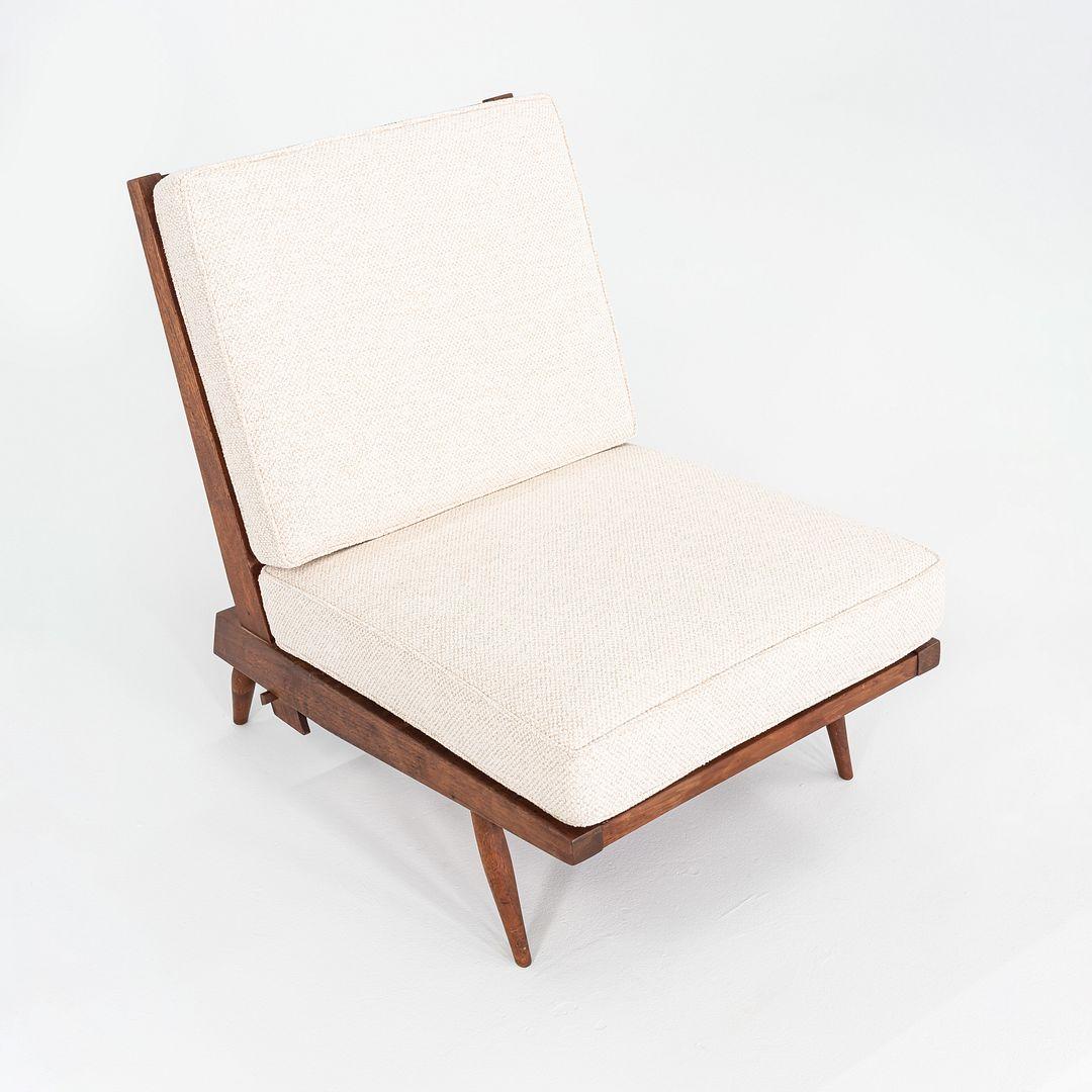 Moderne Chaise longue à coussins avec dossier à lamelles en noyer, George Nakashima Studio, années 1950 en vente