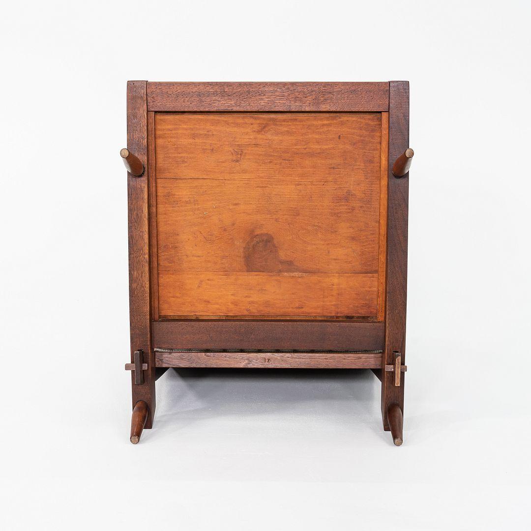 Chaise longue à coussins avec dossier à lamelles en noyer, George Nakashima Studio, années 1950 en vente 2