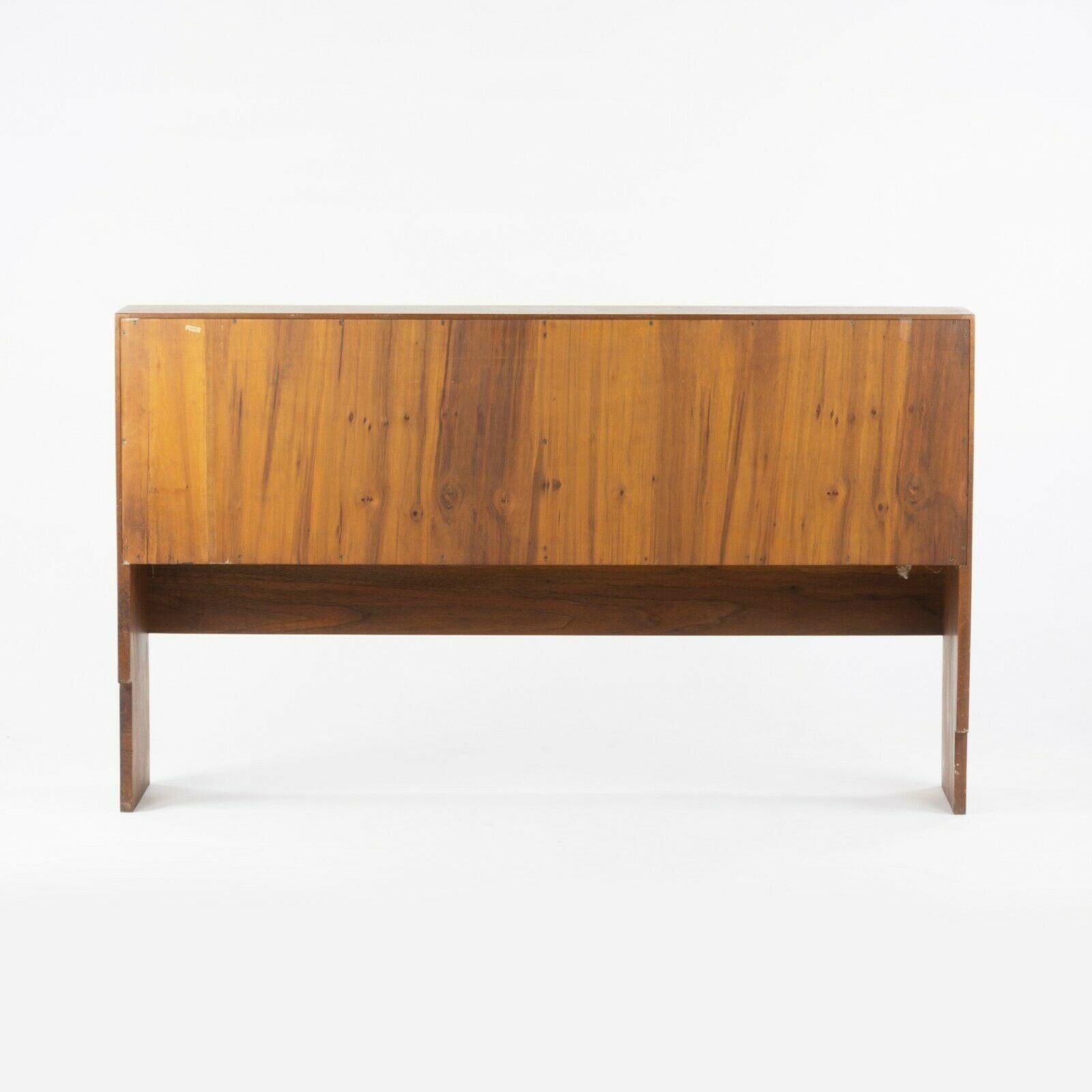 Mid-20th Century 1950s George Nakashima Studio Full Size Dovetailed Walnut Headboard Bed Cabinet For Sale
