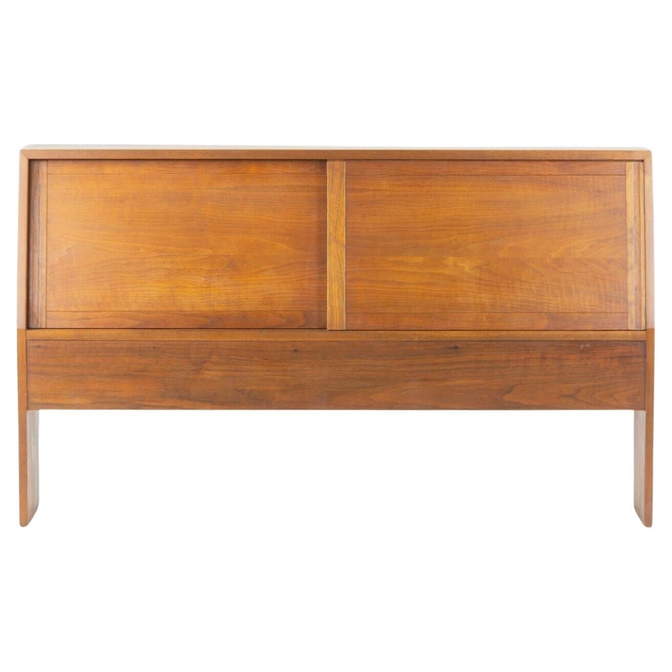 1950s George Nakashima Studio Full Size Walnut Dovetailed Headboard Bed Cabinet