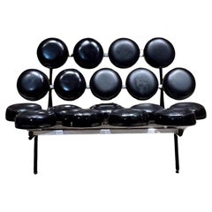 George Nelson Divano nero Marshmallow per Herman Miller Metà secolo 1950