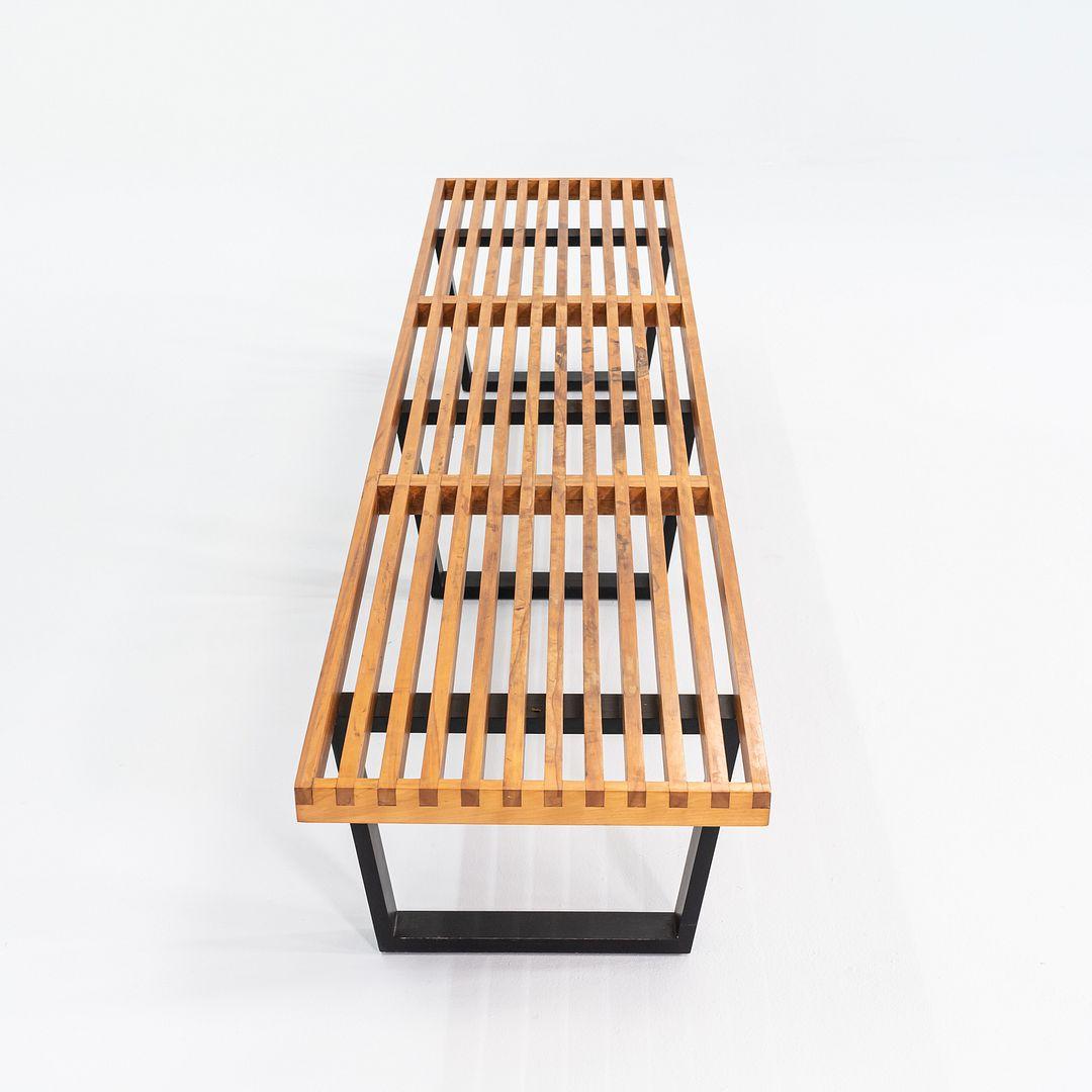 American 1950s George Nelson for Herman Miller 4992 Slatted Bench in Maple 92