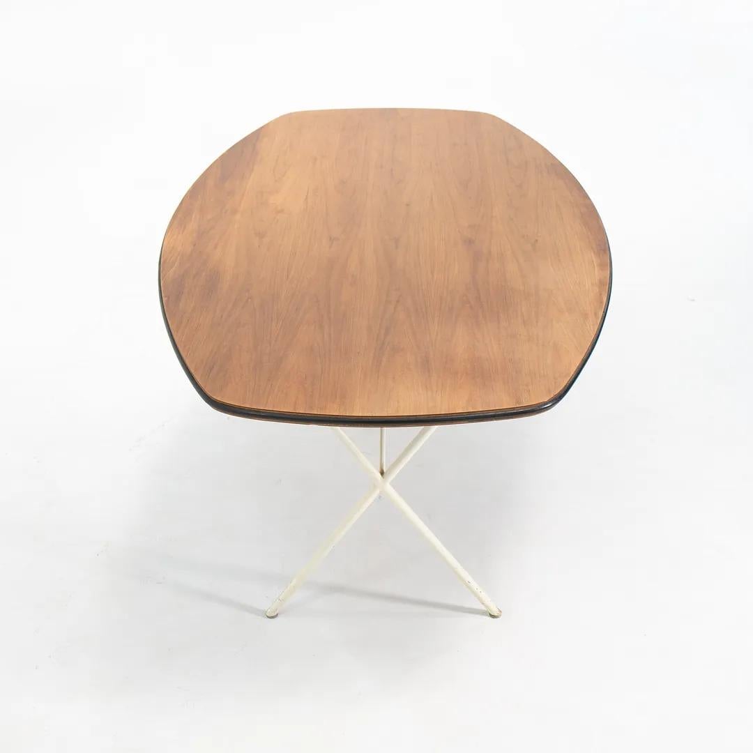 Steel 1950s George Nelson for Herman Miller 5259 X-Leg Dining Table with Walnut Top For Sale