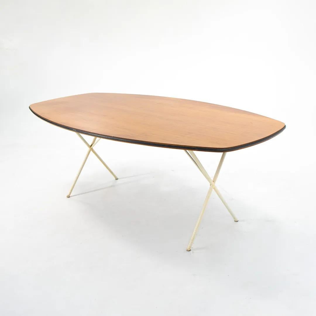 1950s George Nelson for Herman Miller 5259 X-Leg Dining Table with Walnut Top For Sale