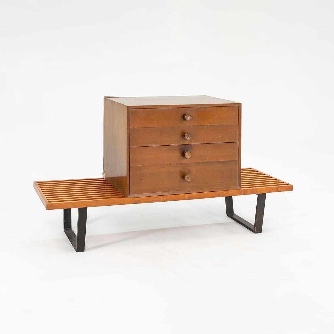 1950s George Nelson for Herman Miller BCS Walnut Three Drawer Cabinet (no bench) In Good Condition For Sale In Philadelphia, PA