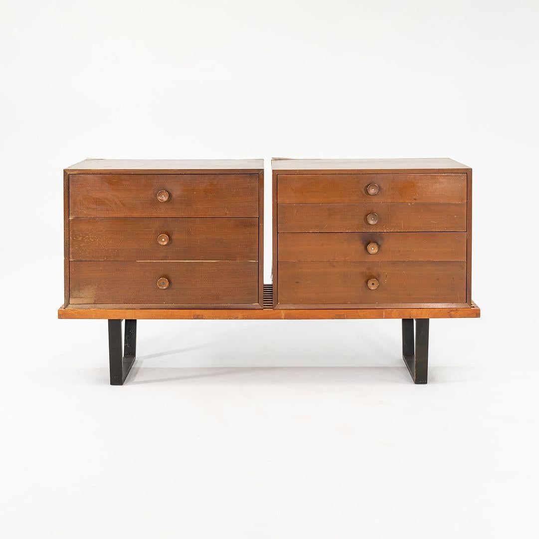 Modern 1950s George Nelson for Herman Miller BCS Walnut Three Drawer Cabinet (no bench) For Sale
