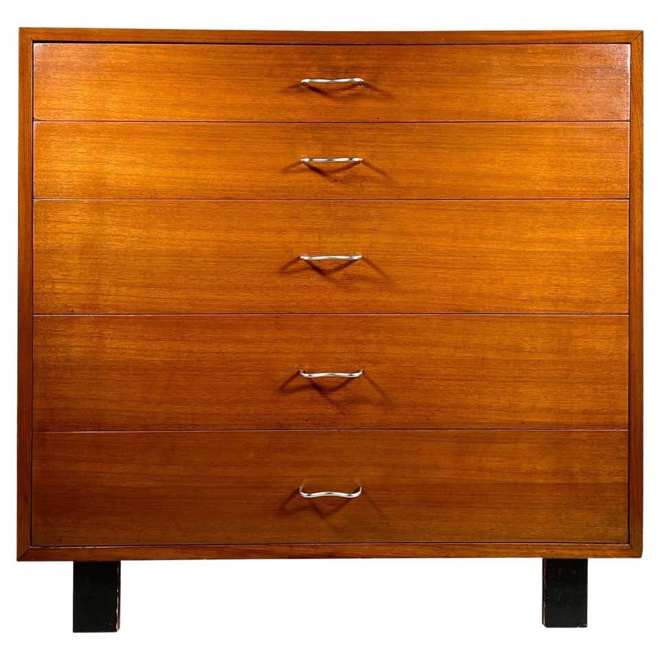 1950s Herman Miller Nelson Secretary Desk Dresser Walnut at 1stDibs