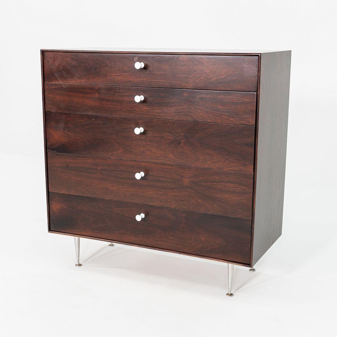 Milieu du XXe siècle 1950 George Nelson for Herman Miller Thin Edge Rosewood 5-Drawer Dresser (commode à 5 tiroirs) en vente