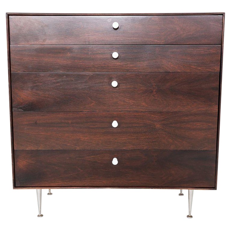 1950er George Nelson für Herman Miller Dünne Kante Palisander 5-Schubladen- Kommode im Angebot bei 1stDibs Deutschland