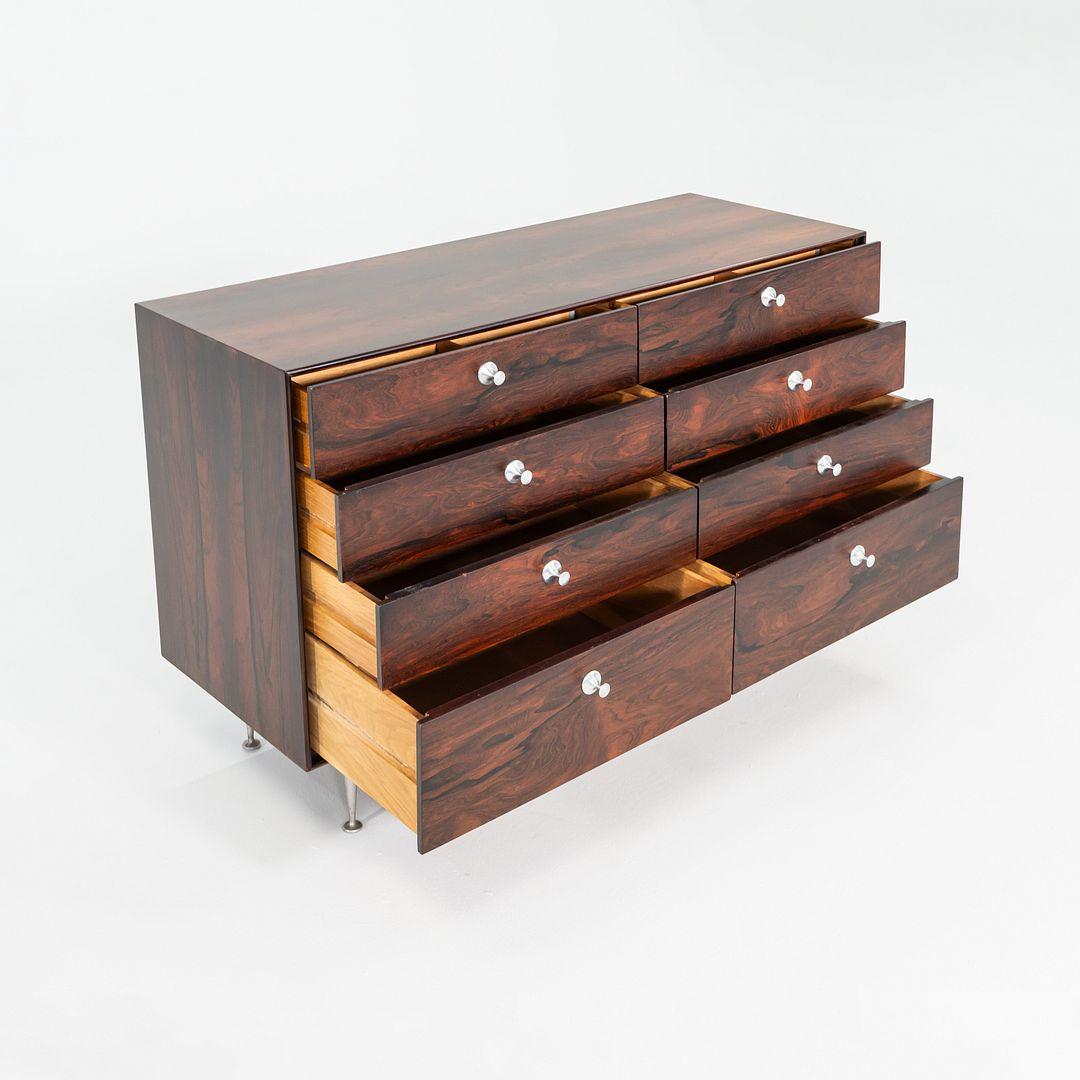 Aluminium 1950 George Nelson for Herman Miller Thin Edge Rosewood 5221 8-Drawer Dresser (commode à 8 tiroirs) en vente