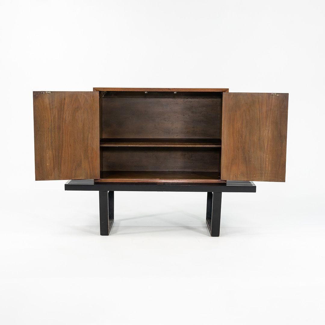 1950s George Nelson for Herman Miller Two-Door Cabinet in Walnut 4632 (No Bench) 4