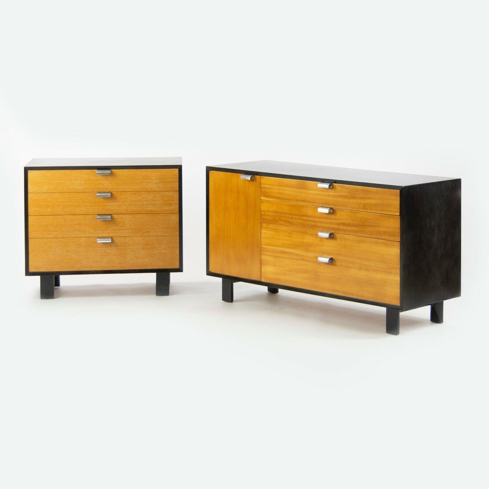 Modern 1950s George Nelson Herman Miller Primavera Two Tone Four Drawer Dresser Cabinet For Sale