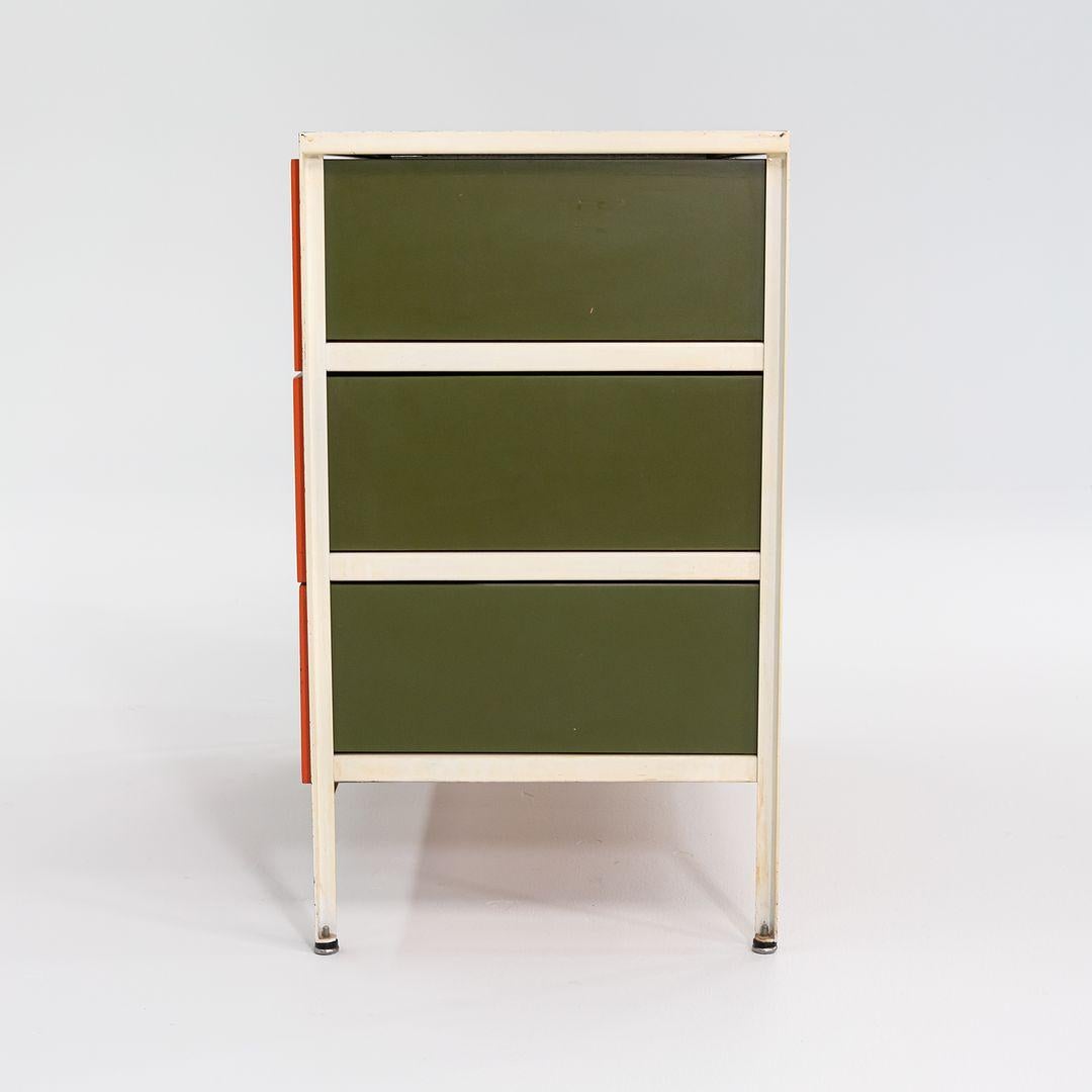 1950s George Nelson No. 4000 Series Three Drawer Steel Frame Dresser For Sale 4