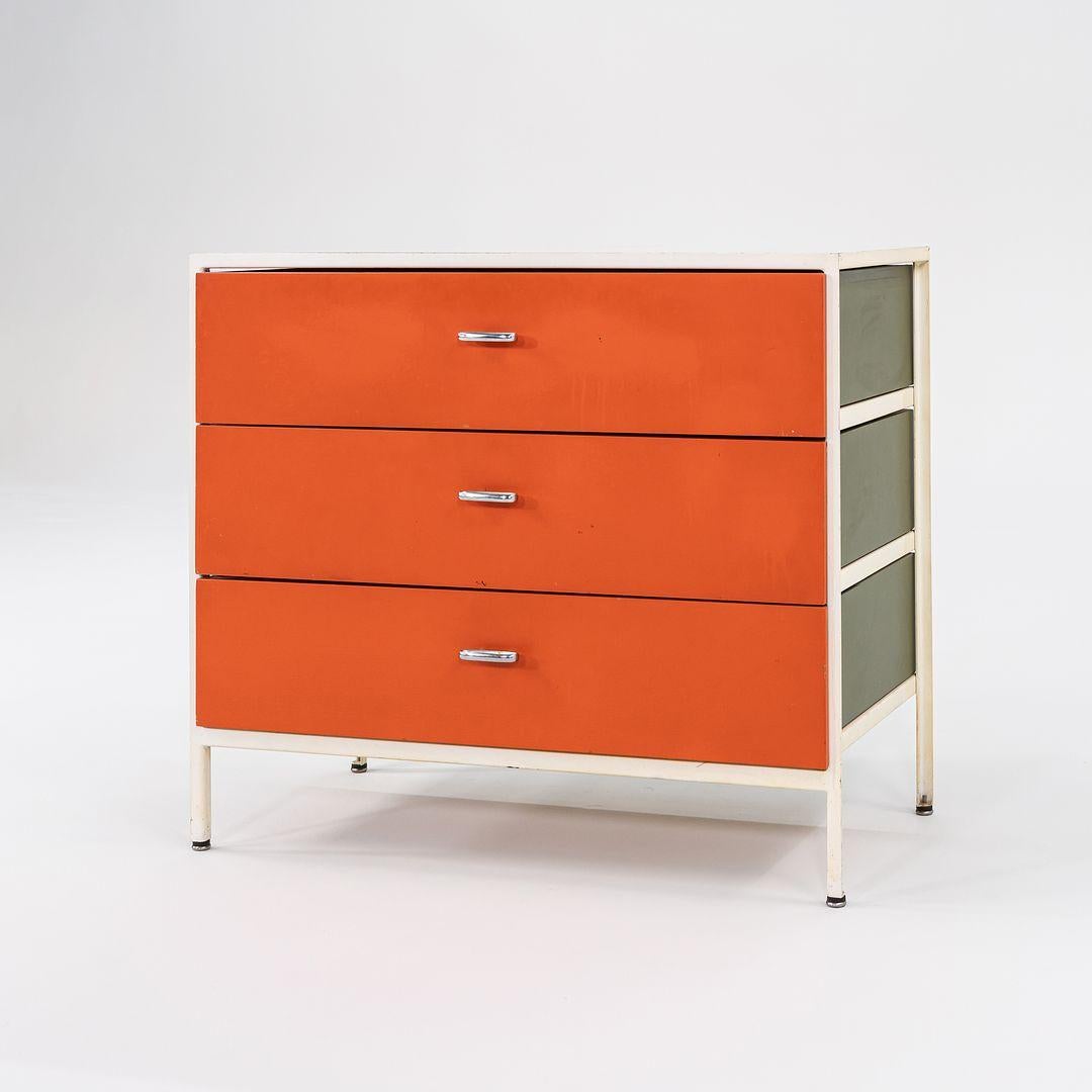 Modern 1950s George Nelson No. 4000 Series Three Drawer Steel Frame Dresser For Sale