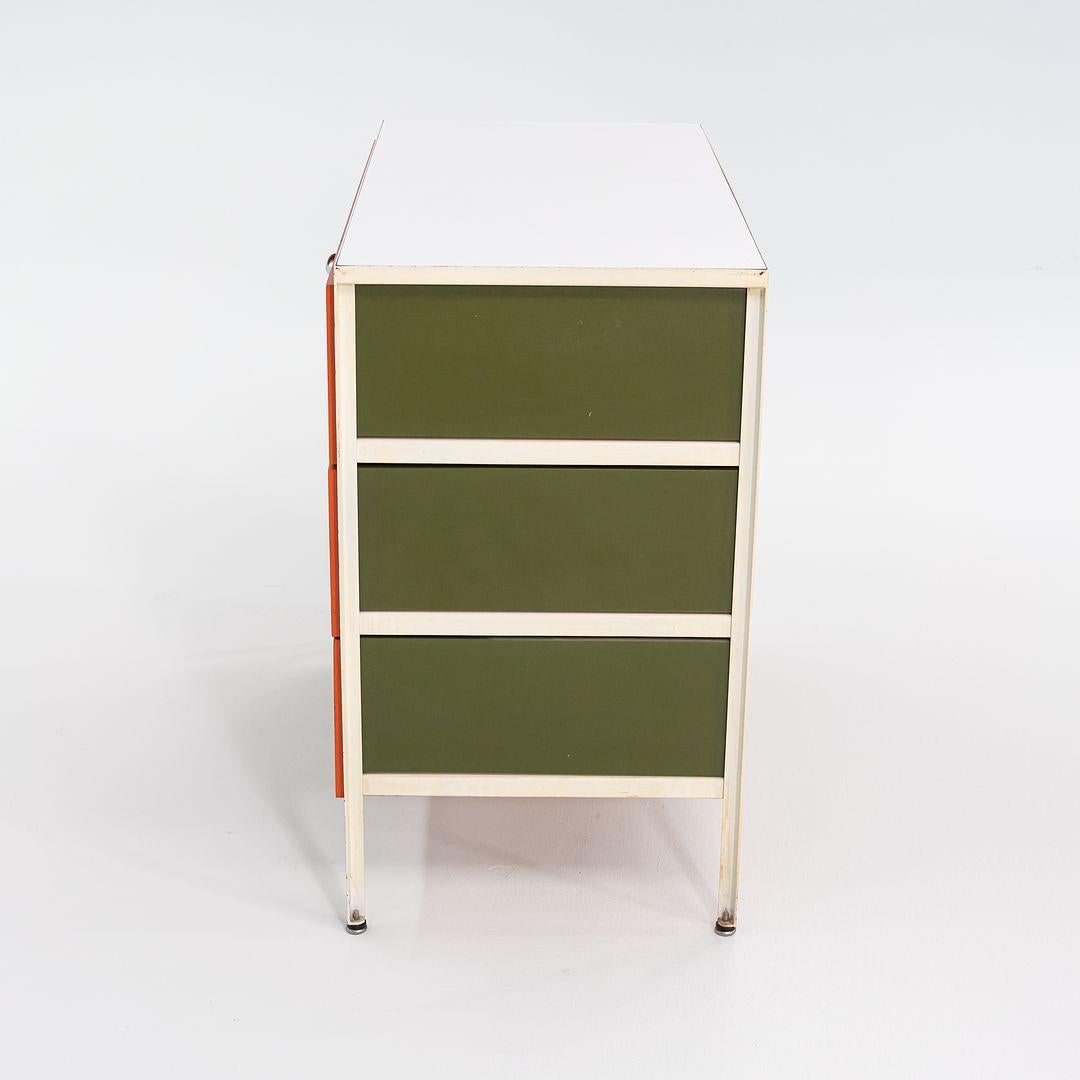 1950s George Nelson No. 4000 Series Three Drawer Steel Frame Dresser For Sale 3
