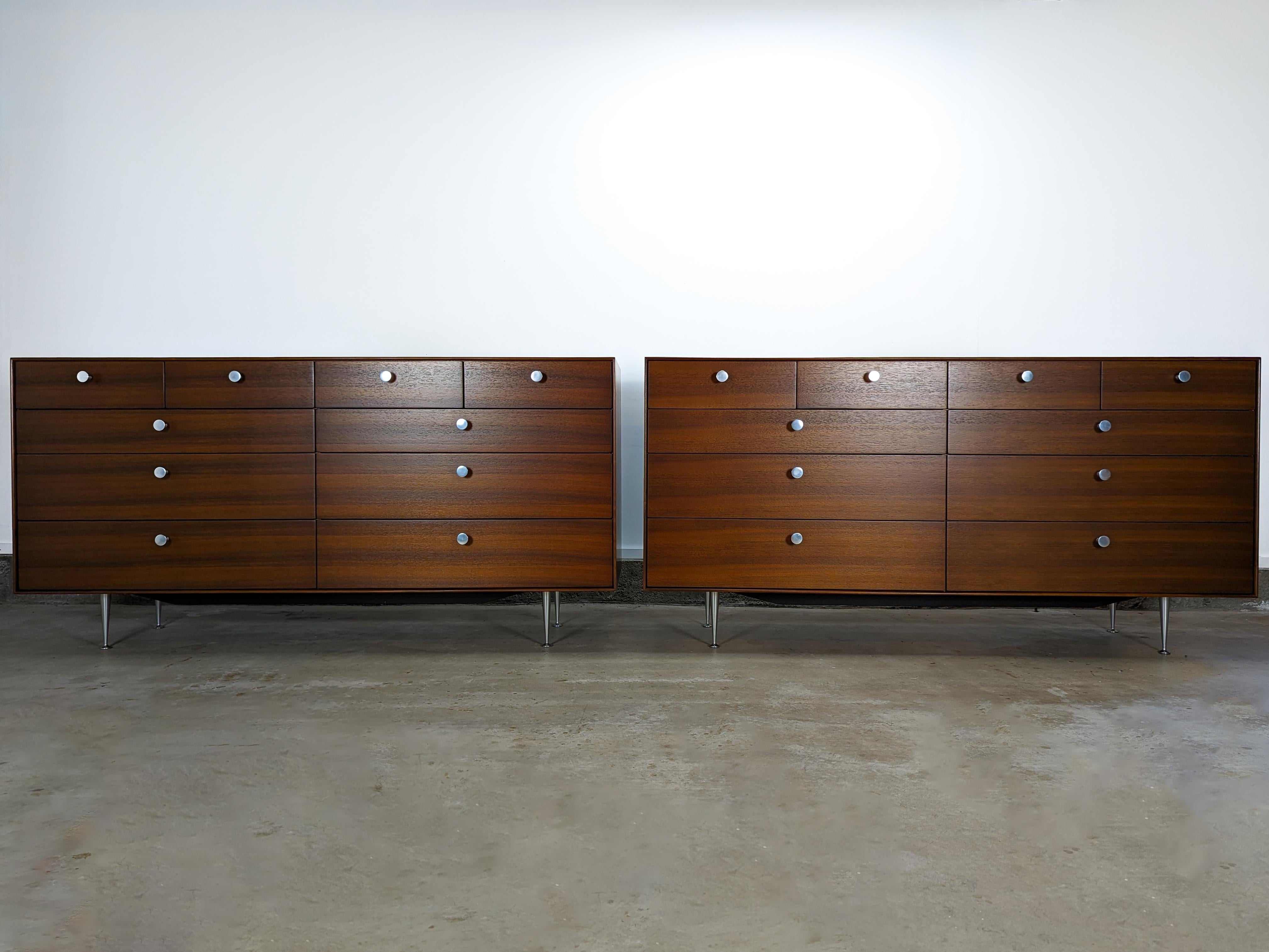 Just in, two matching dressers designed by George Nelson for Herman Miller, c1950s. Sourced from the original owner in the Pacific Palisades of California, these beauties have received a professional refinish and are in excellent condition. They