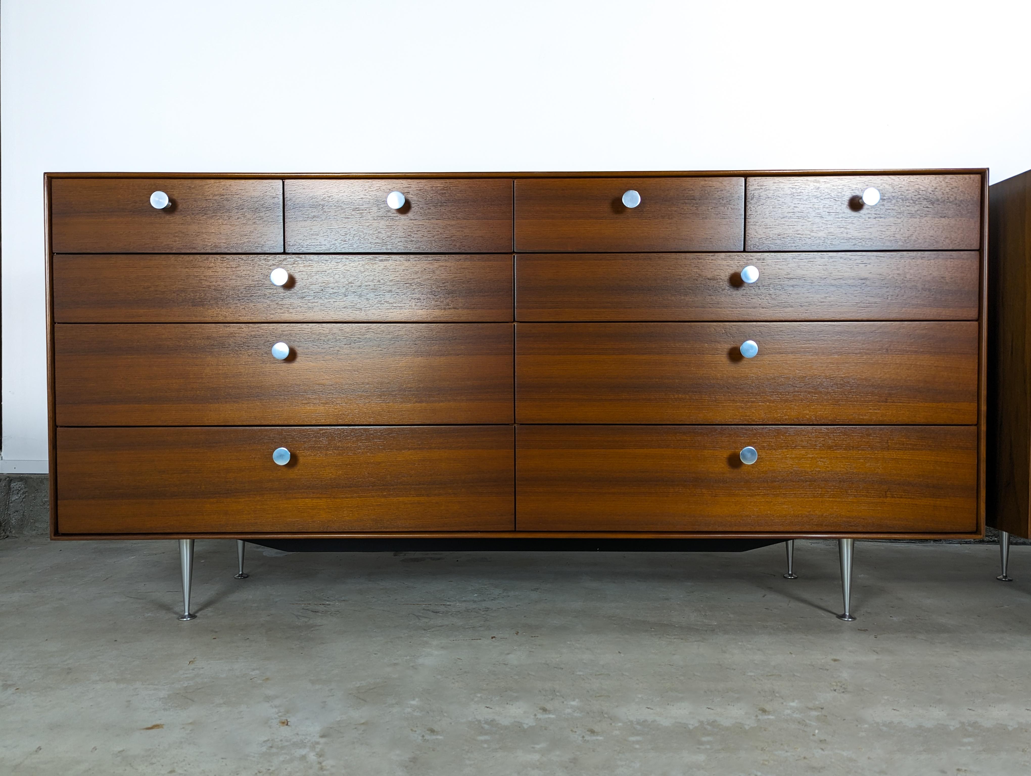 Mid-Century Modern 1950s George Nelson Thin Edge Walnut Dressers for Herman Miller For Sale