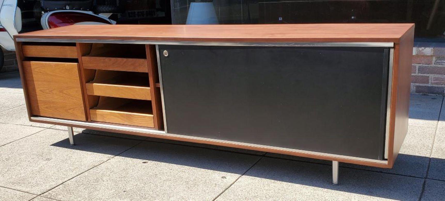 1950s George Nelson Vintage Walnut Credenza for Herman Miller Mid-Century Modern 1