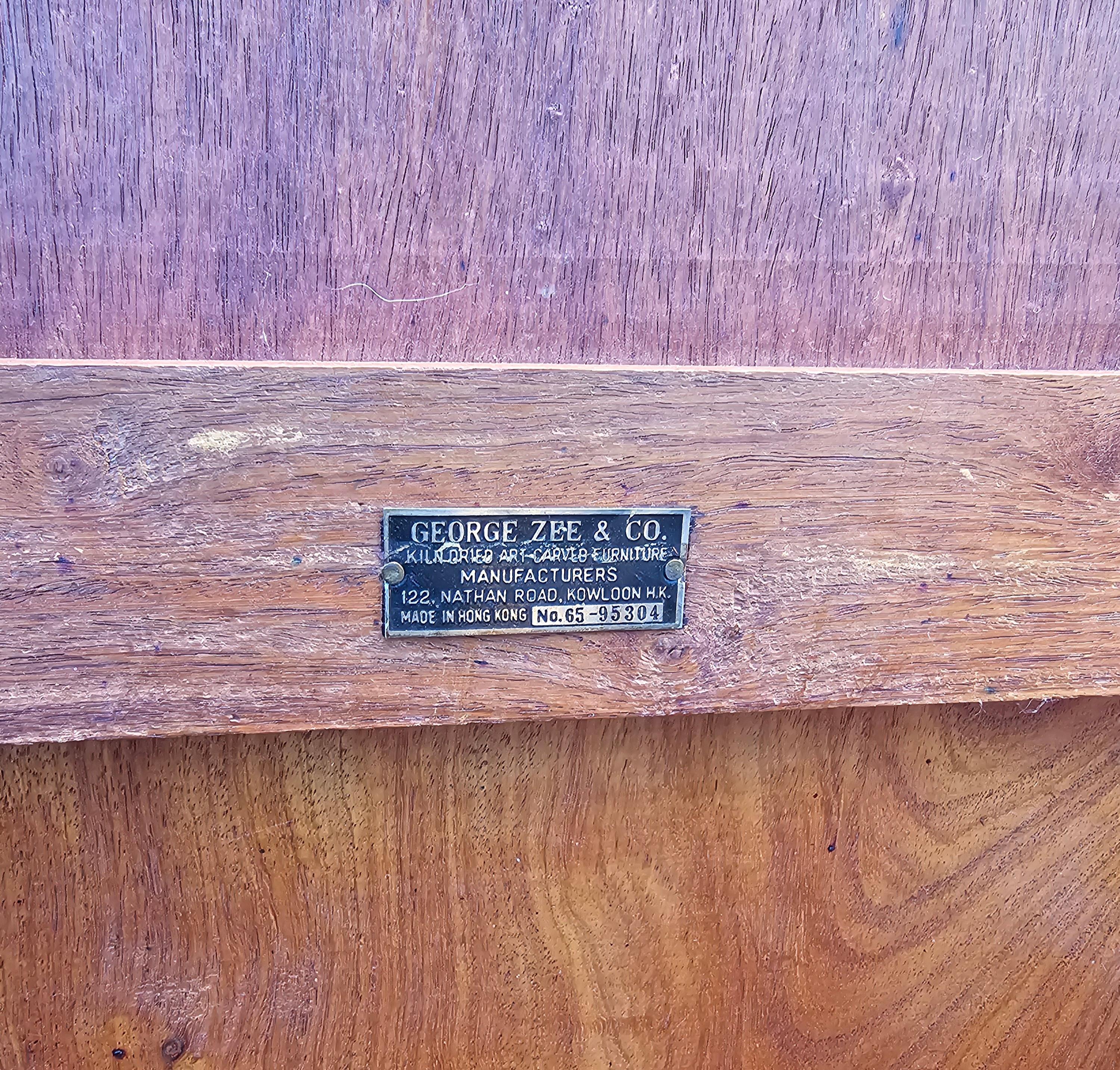 Mesa de Cocktail Larga de Tres Cajones de Palo de Rosa Estilo Ming de George Zee de los años 50 5