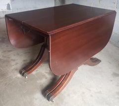 1950s Georgetown Galleries George III Style Mahogany Drop Leaf Dining Table