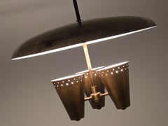 1950s Gerald Thurston 3 Heads Uplighter Pendant for Lightolier , USA