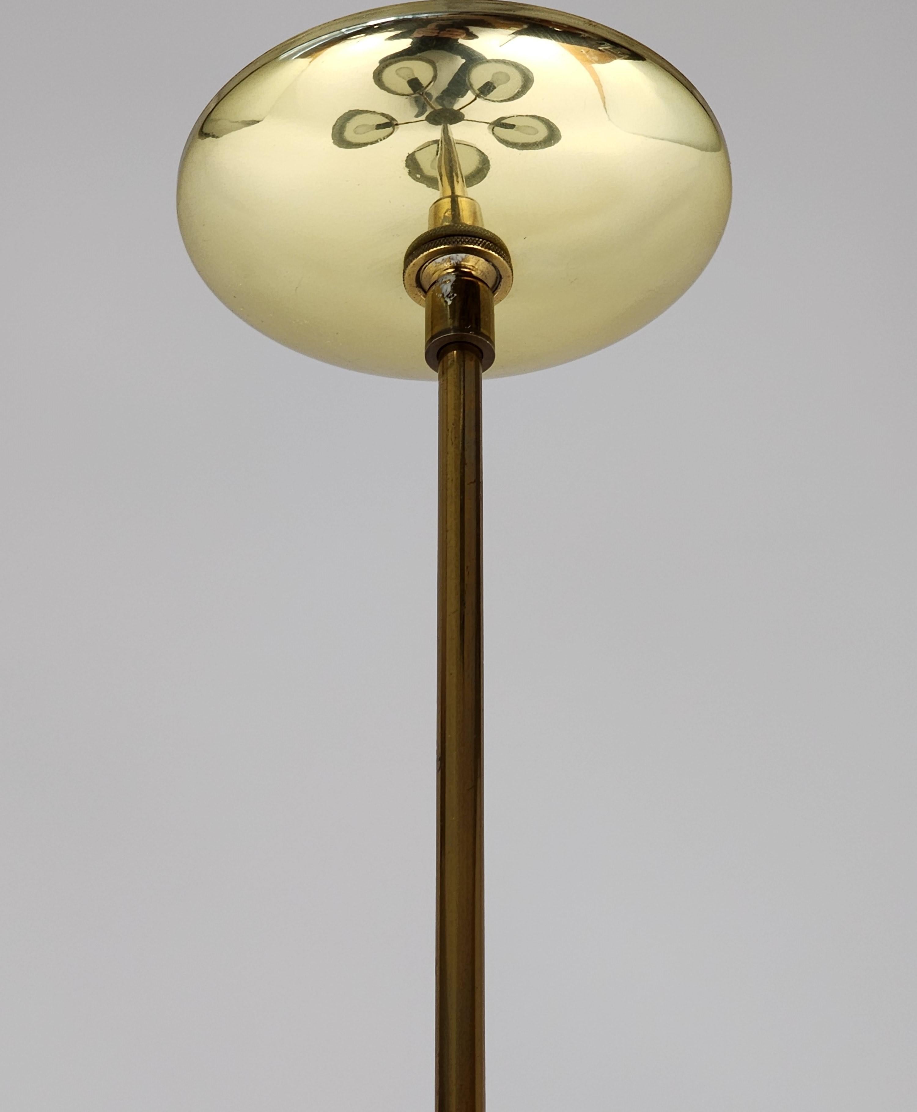 1950s Gerald Thurston 5 Arm Brass Pendant for Lightolier  , USA For Sale 10