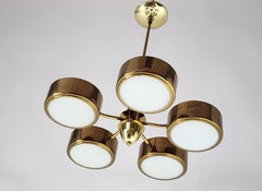 Pendentif en laiton à 5 bras Gerald Thurston pour Lightolier, années 1950  , USA