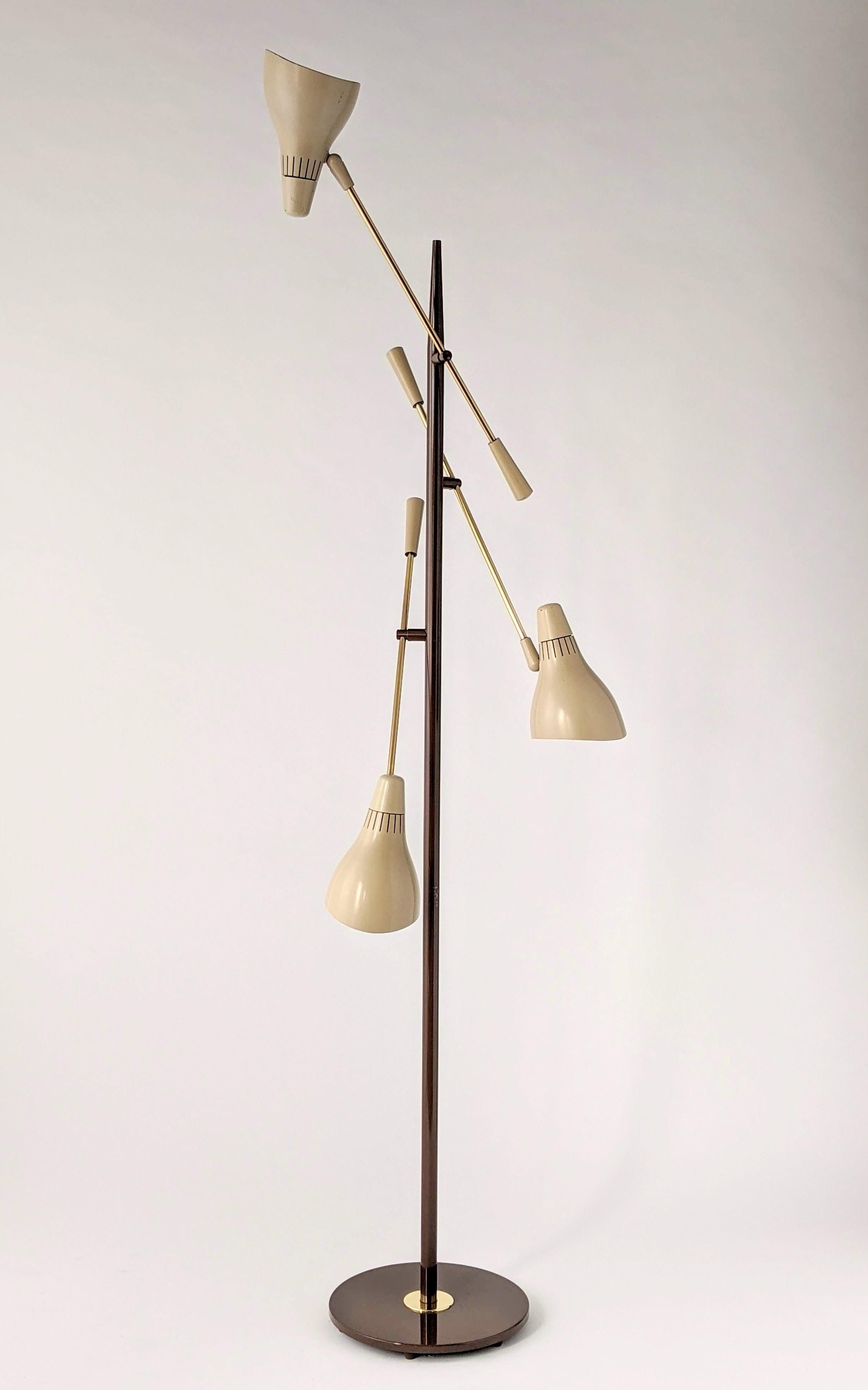 Mid-Century Modern 1950s Gerald Thurston Triennale Floor Lamp for Lightolier, USA