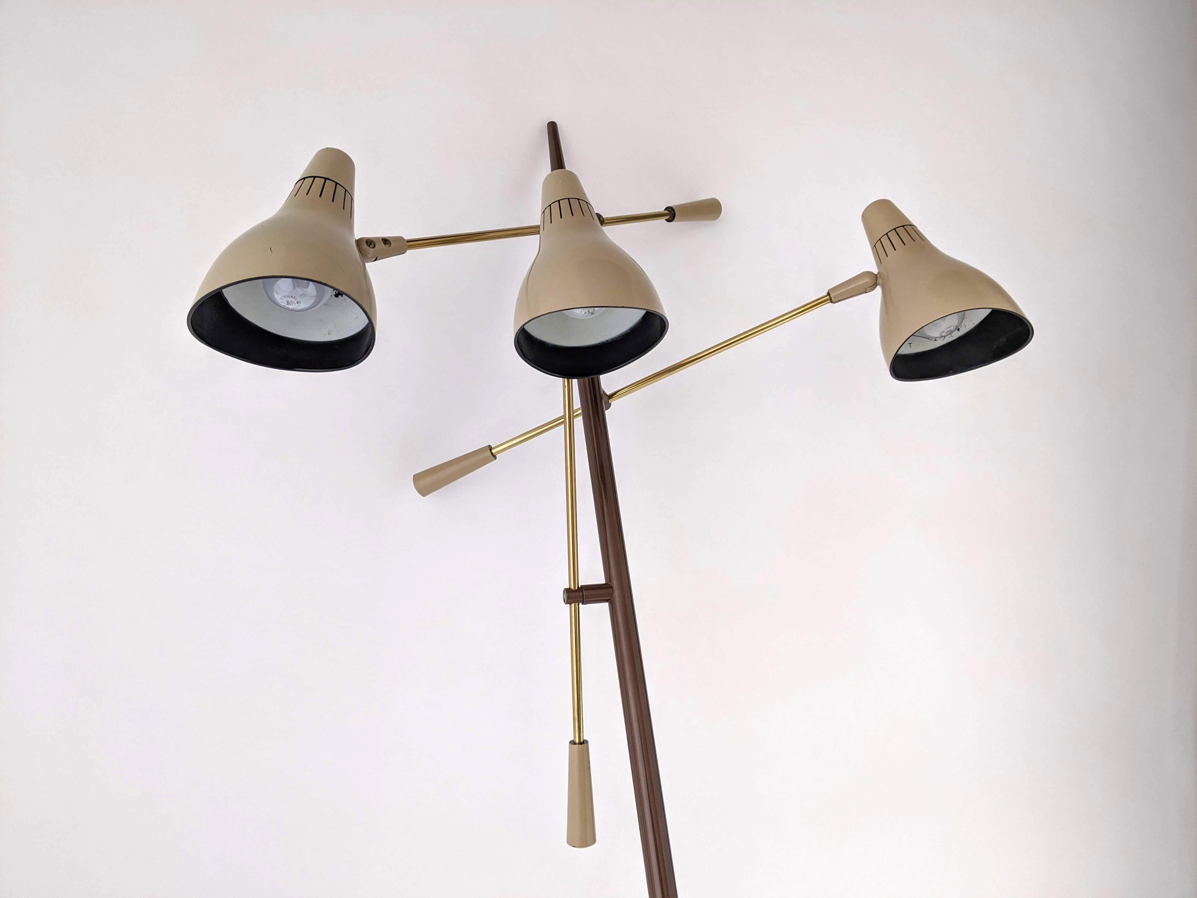 1950s Gerald Thurston Triennale Floor Lamp for Lightolier, USA In Good Condition In St- Leonard, Quebec