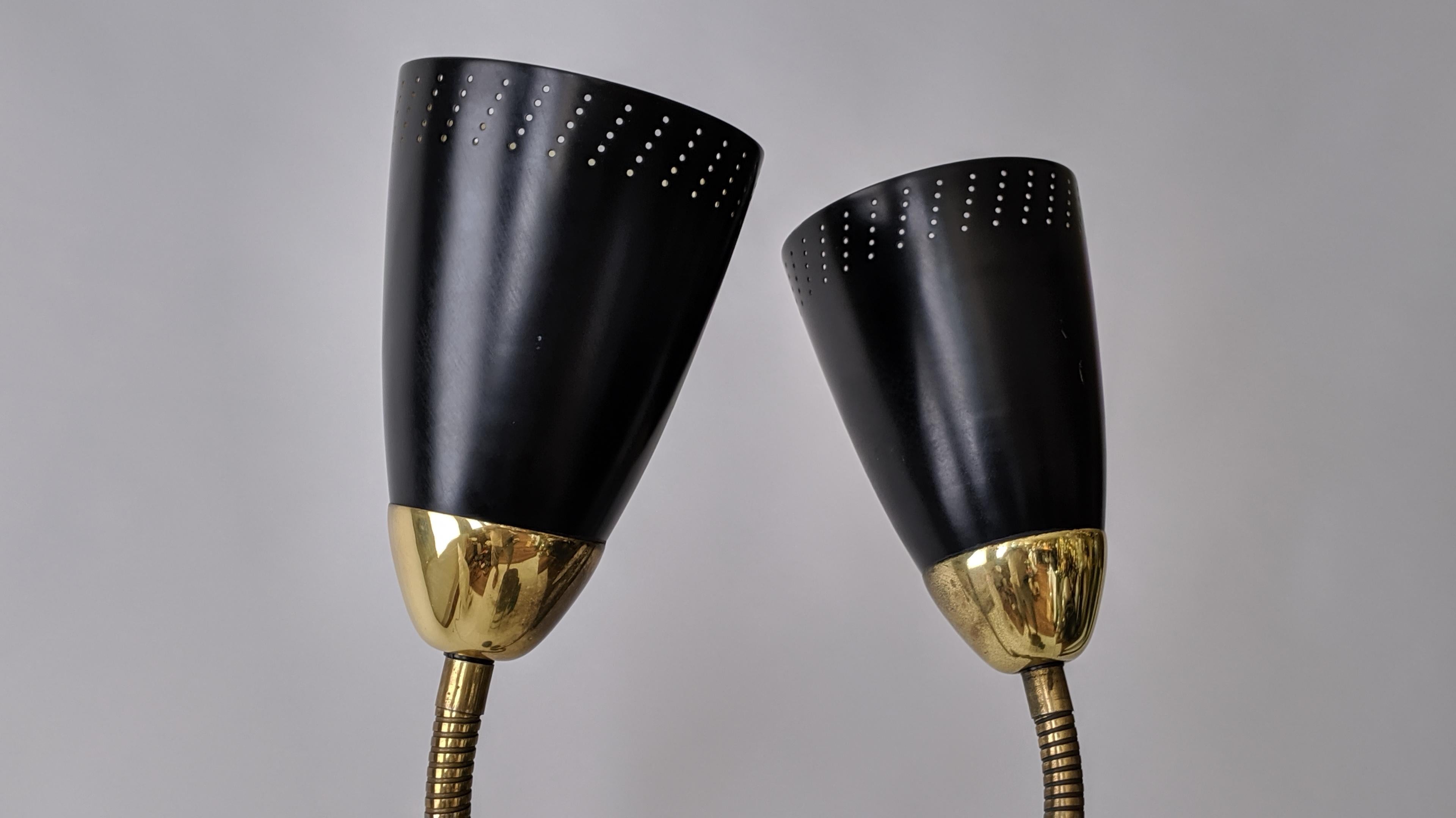 1950s Gerald Thurston Twin Gooseneck / Head Floor Lamp, USA 6
